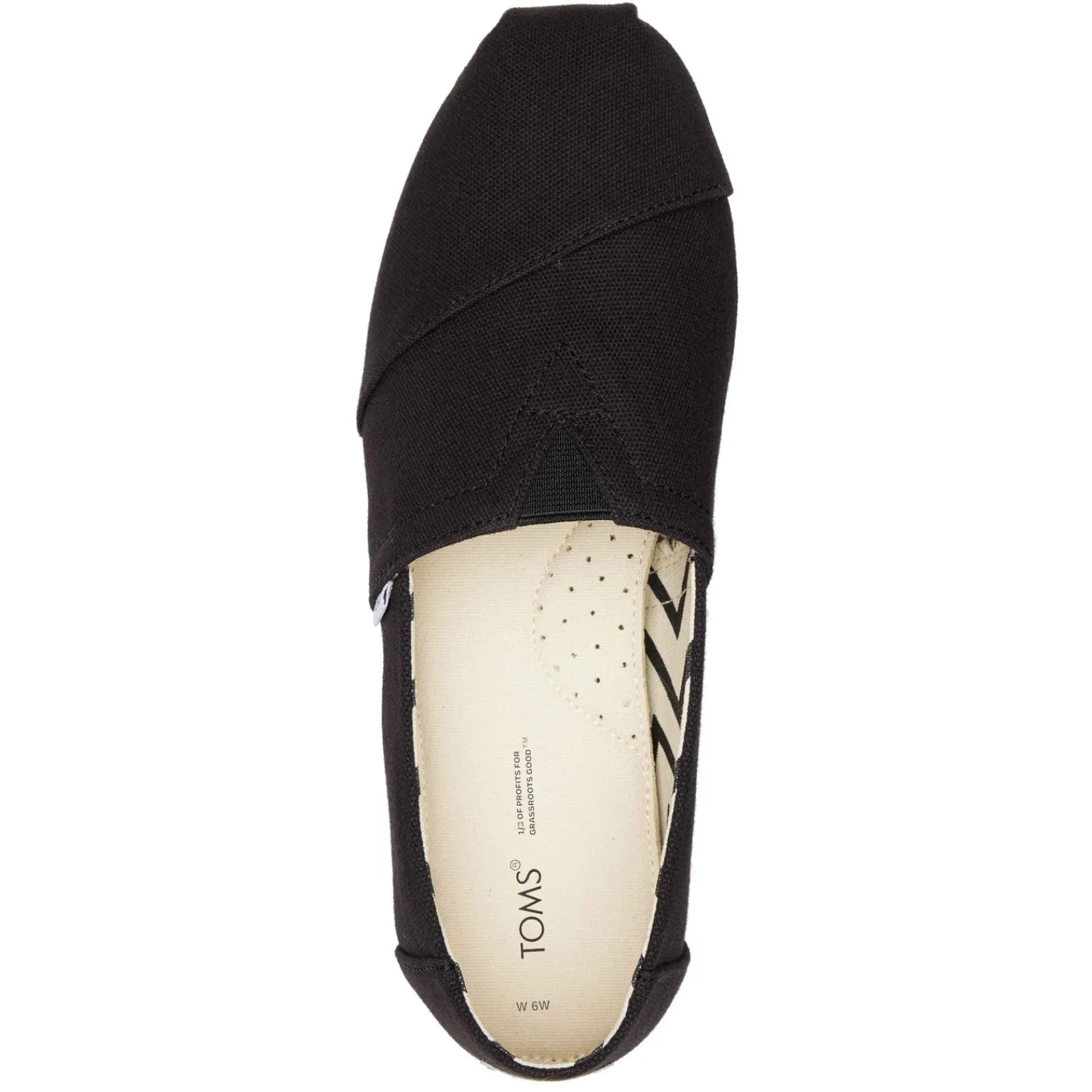 TOMS Flats|Women's , Alpargata Recycled Slip-On - Wide Width Black