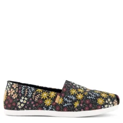 TOMS Loafers|Women's , Alpargata Slip-On Black Floral