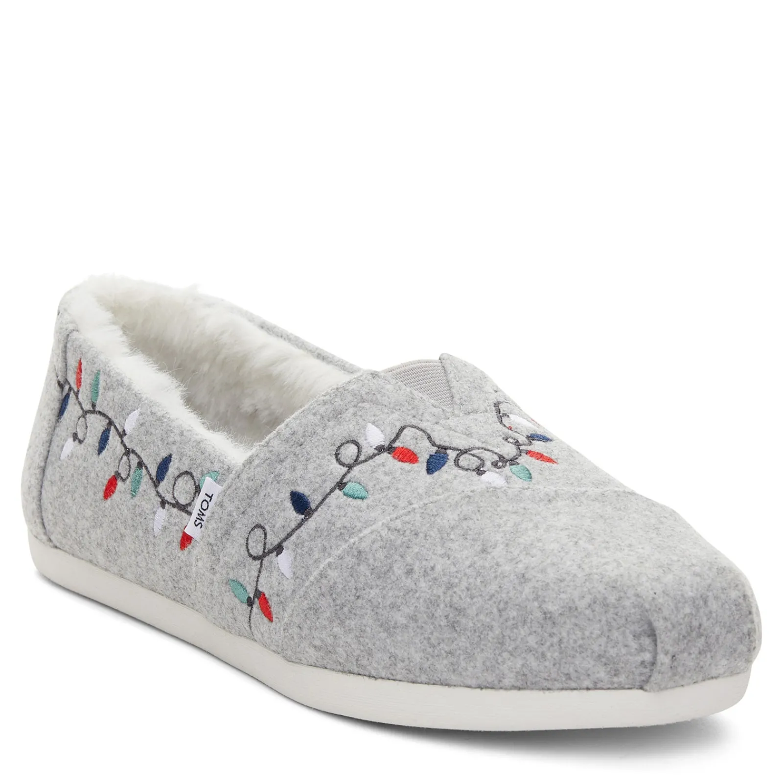 TOMS Slippers|Women's , Alpargata Slip-On Grey-Christmas Lights