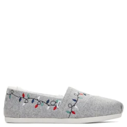 TOMS Slippers|Women's , Alpargata Slip-On Grey-Christmas Lights