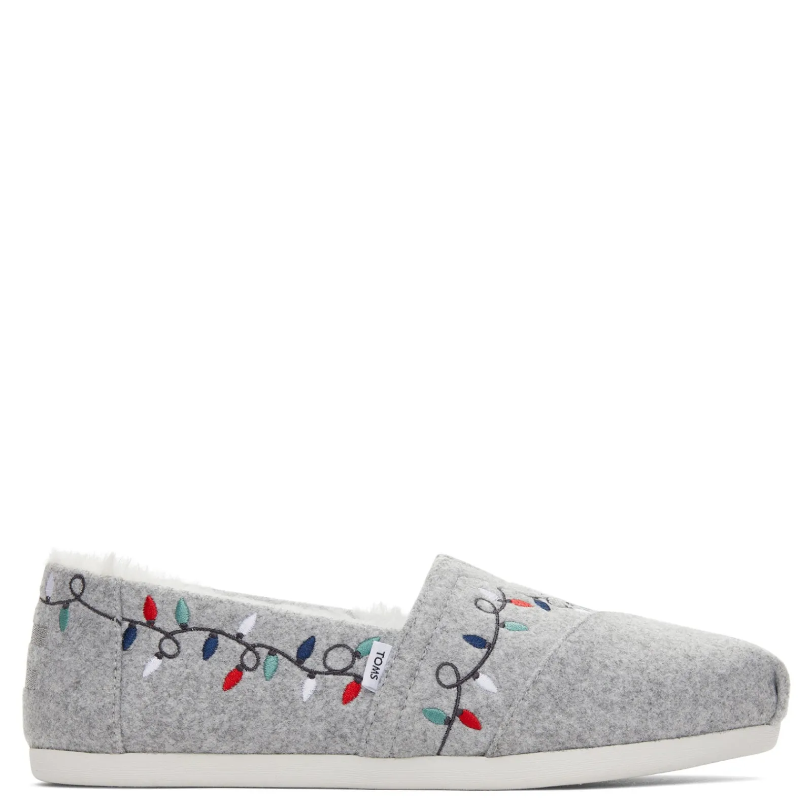 TOMS Slippers|Women's , Alpargata Slip-On Grey-Christmas Lights