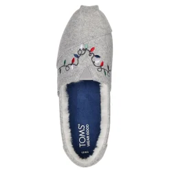 TOMS Slippers|Women's , Alpargata Slip-On Grey-Christmas Lights