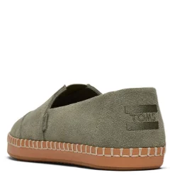 TOMS Flats|Women's , Alpargata Vetiver Suede Leather Wrap Slip-On Grey Suede
