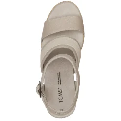 TOMS Wedges|Women's , Madelyn Sandal Pebble Grey Canvas