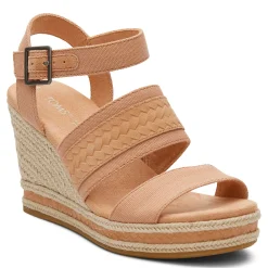TOMS Wedges|Women's , Madelyn Sandal Sandy Beige Canvas