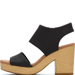 TOMS Sandals|Women's , Majorca Platform Sandal Black Leather