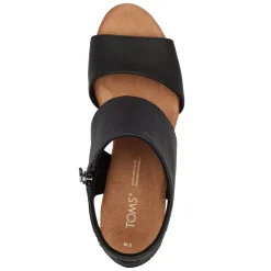 TOMS Sandals|Women's , Majorca Platform Sandal Black Leather