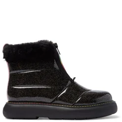 TOMS Boots|Women's , Mallow Puffer Cuff Boot Black Glitter Rainbow