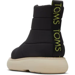 TOMS Boots|Women's , Mallow Puffer Boot Black Repreve Matte Woven