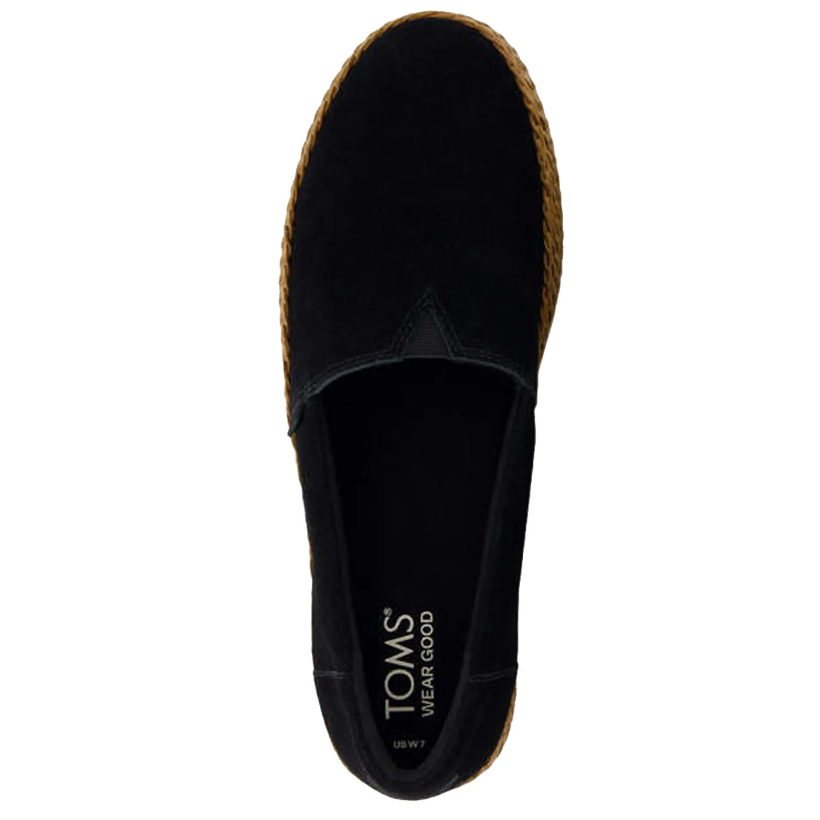 TOMS Slip-On Shoes|Women's , Valencia Slip-On Black / Tan Weave