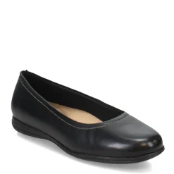 Trotters Flats|Women's , Darcey Flat Black Leather