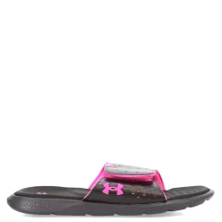 Under Armour Sneakers & Athletic|Women's , Ignite 7 Slide Sandal Black/Black/Rebel Pink