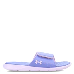 Under Armour Sneakers & Athletic|Women's , Ignite 7 Slide Sandal Baja Blue/Nebula Purple