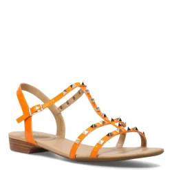 Vaneli Sandals|Women's , Brunel Sandal Orange Wrinkle Patent