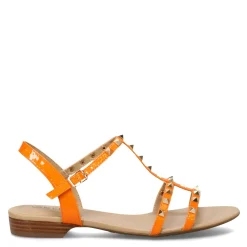 Vaneli Sandals|Women's , Brunel Sandal Orange Wrinkle Patent