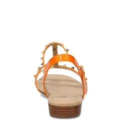 Vaneli Sandals|Women's , Brunel Sandal Orange Wrinkle Patent